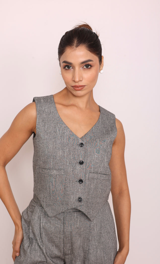 Grey tailored waistcoat