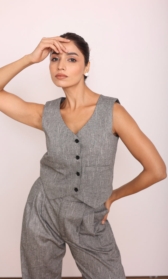 Grey tailored waistcoat