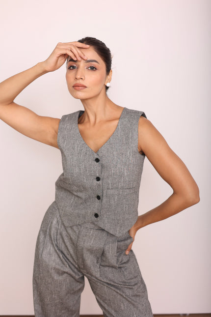 Grey tailored waistcoat