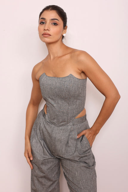 Tailored high waist pants + Corset