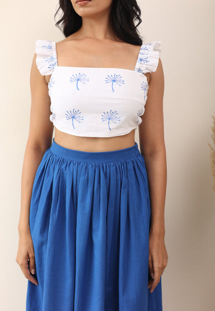Cotton midi skirt and crop top