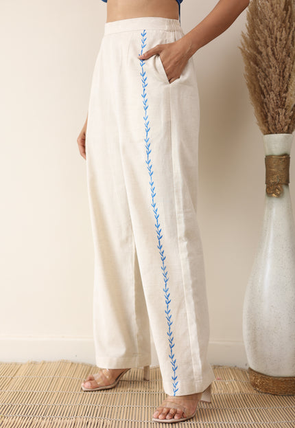 Linen high waist pant with bandeau top