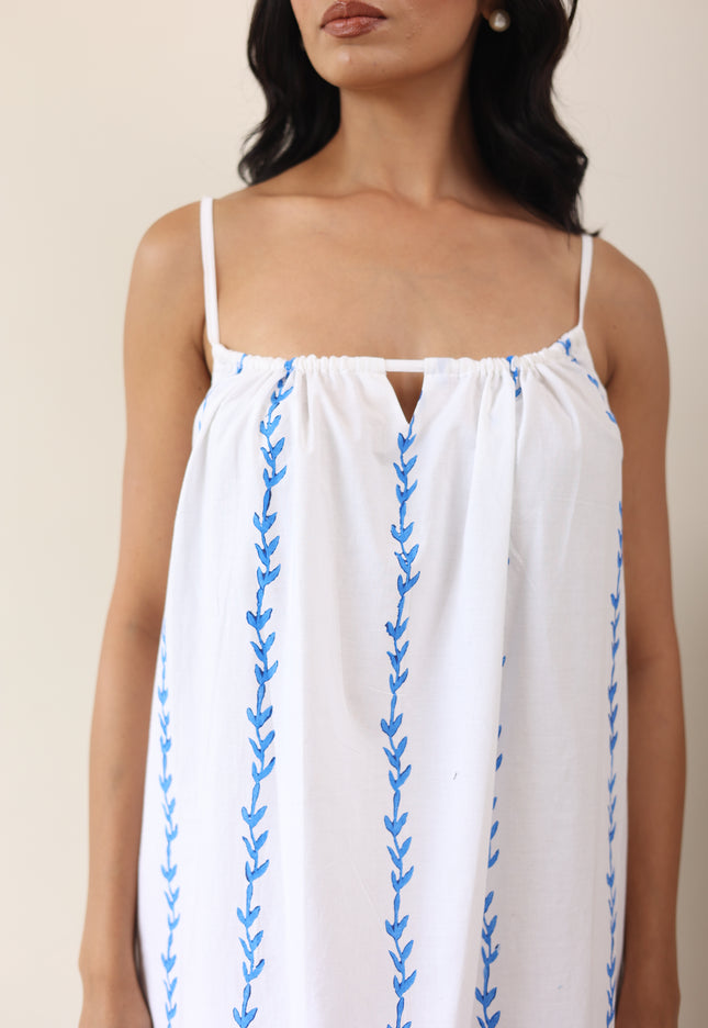 White cotton midi dress