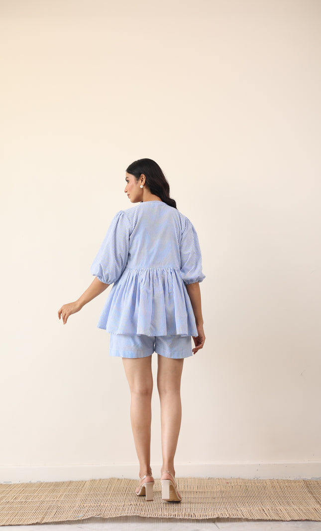 Striped Co-ord tie up set