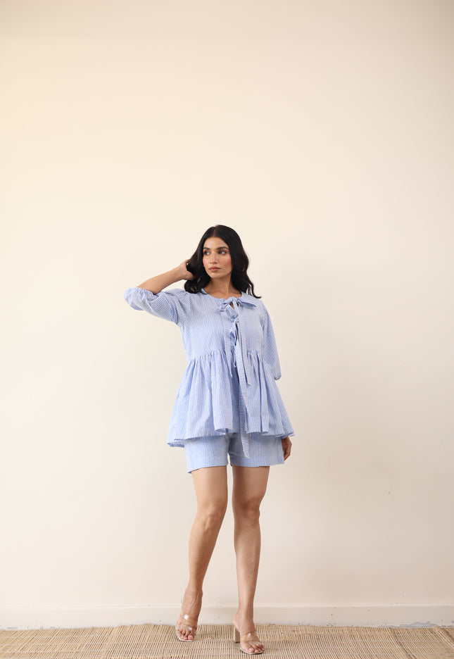 Striped Co-ord tie up set