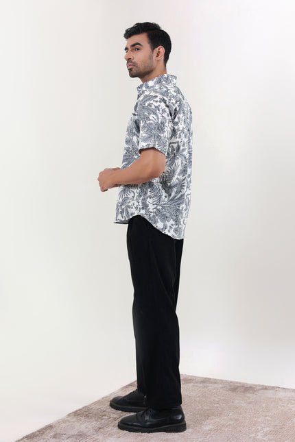 Regular fit printed cotton shirt