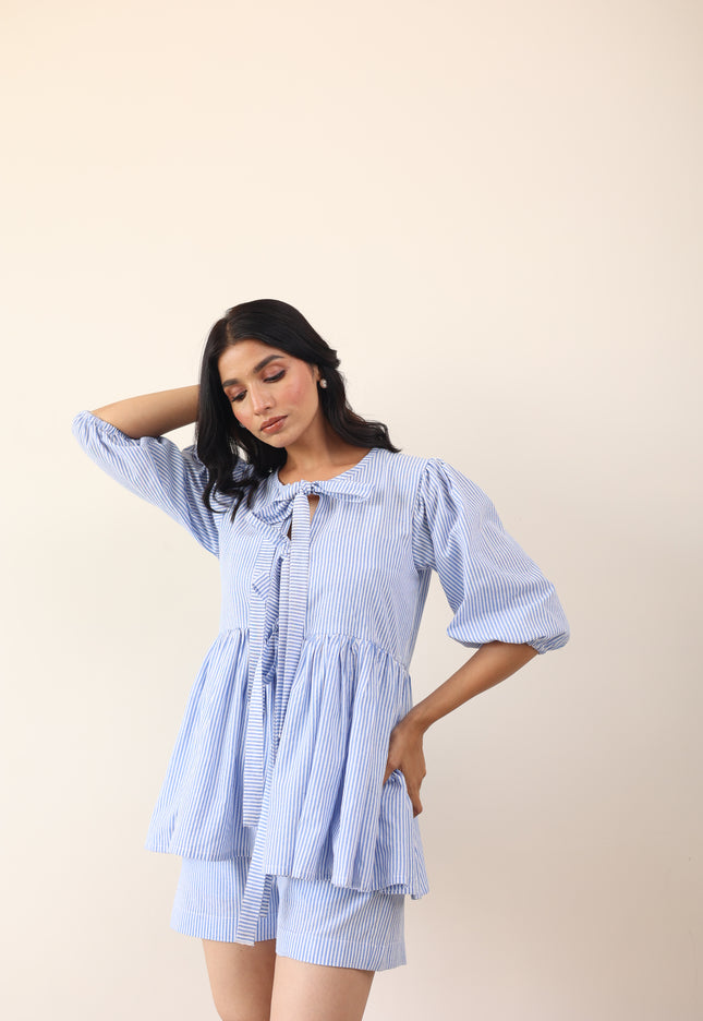 Striped Co-ord tie up set