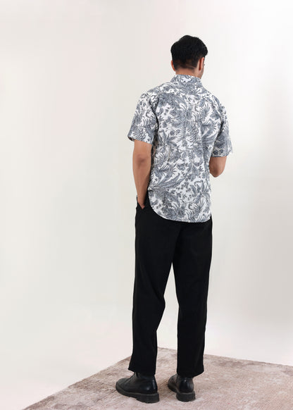 Regular fit printed cotton shirt