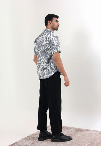 Regular fit printed cotton shirt