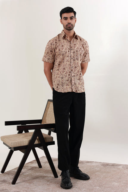 Regular fit printed cotton shirt