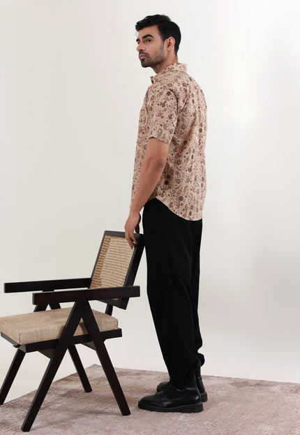 Regular fit printed cotton shirt