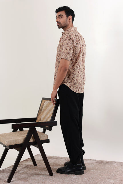 Regular fit printed cotton shirt