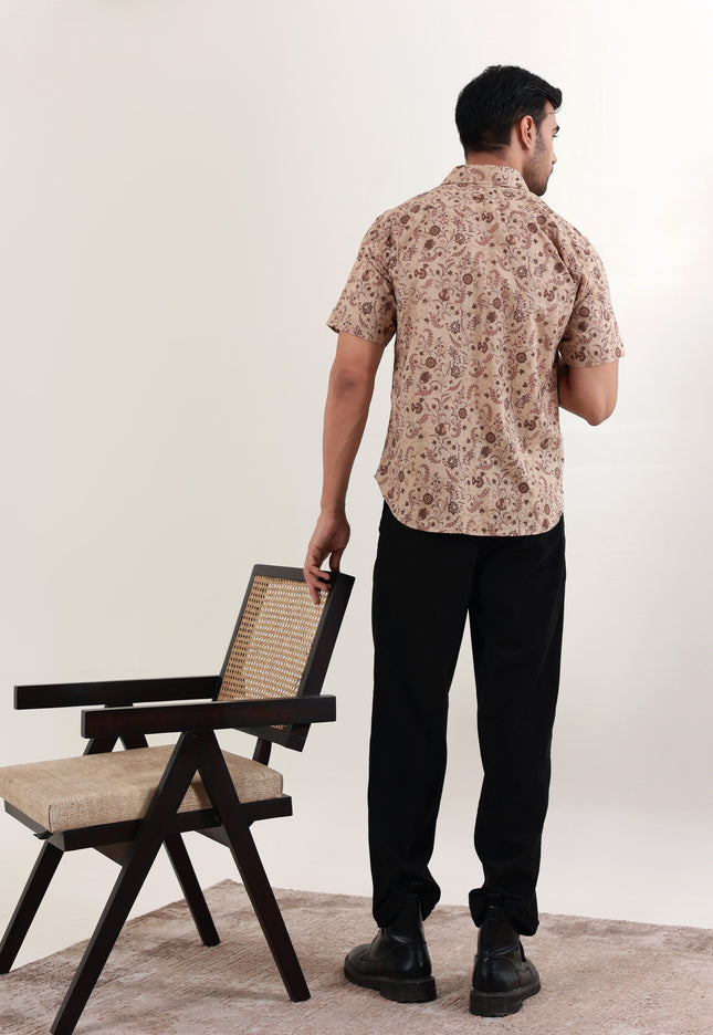 Regular fit printed cotton shirt