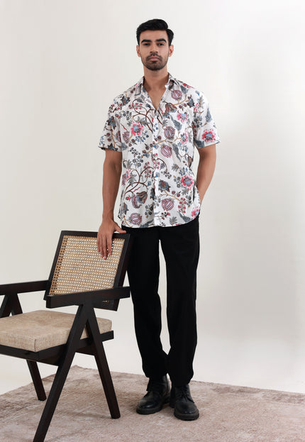 Regular fit printed cotton shirt