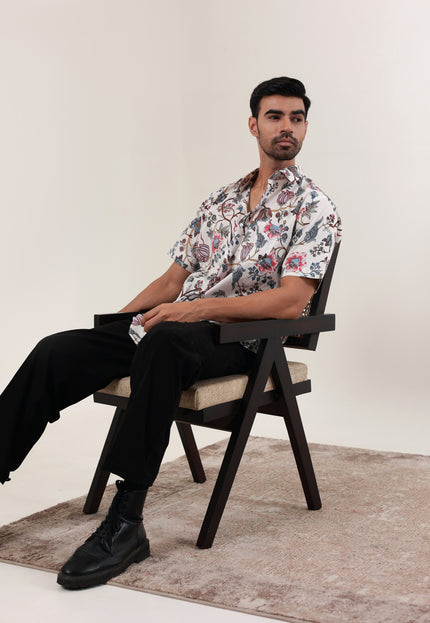 Regular fit printed cotton shirt
