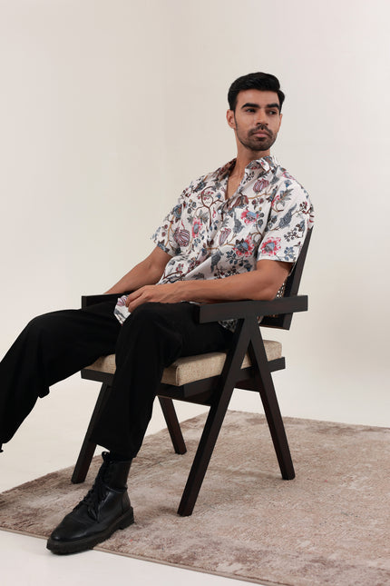 Regular fit printed cotton shirt