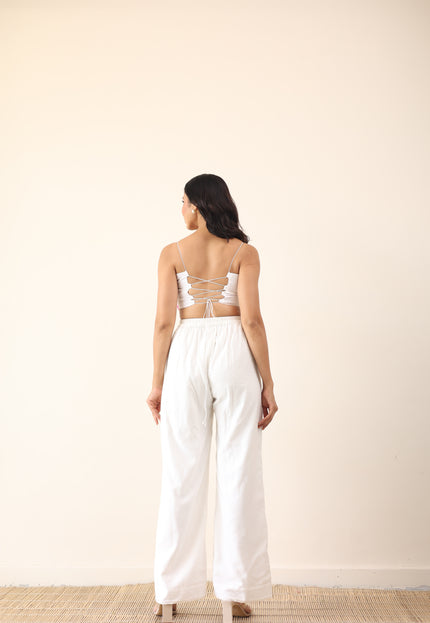 High waist pants with crop top