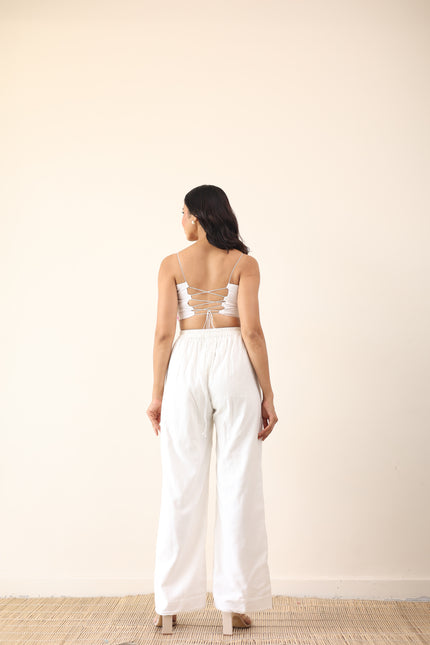 White floral crop top