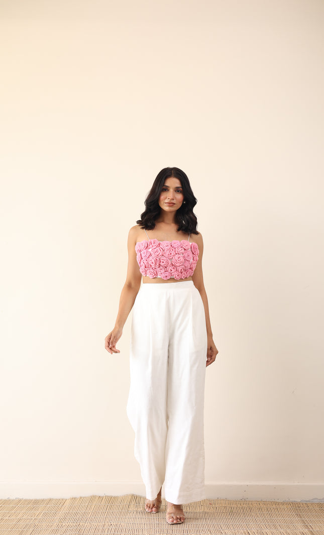 High waist pants with crop top