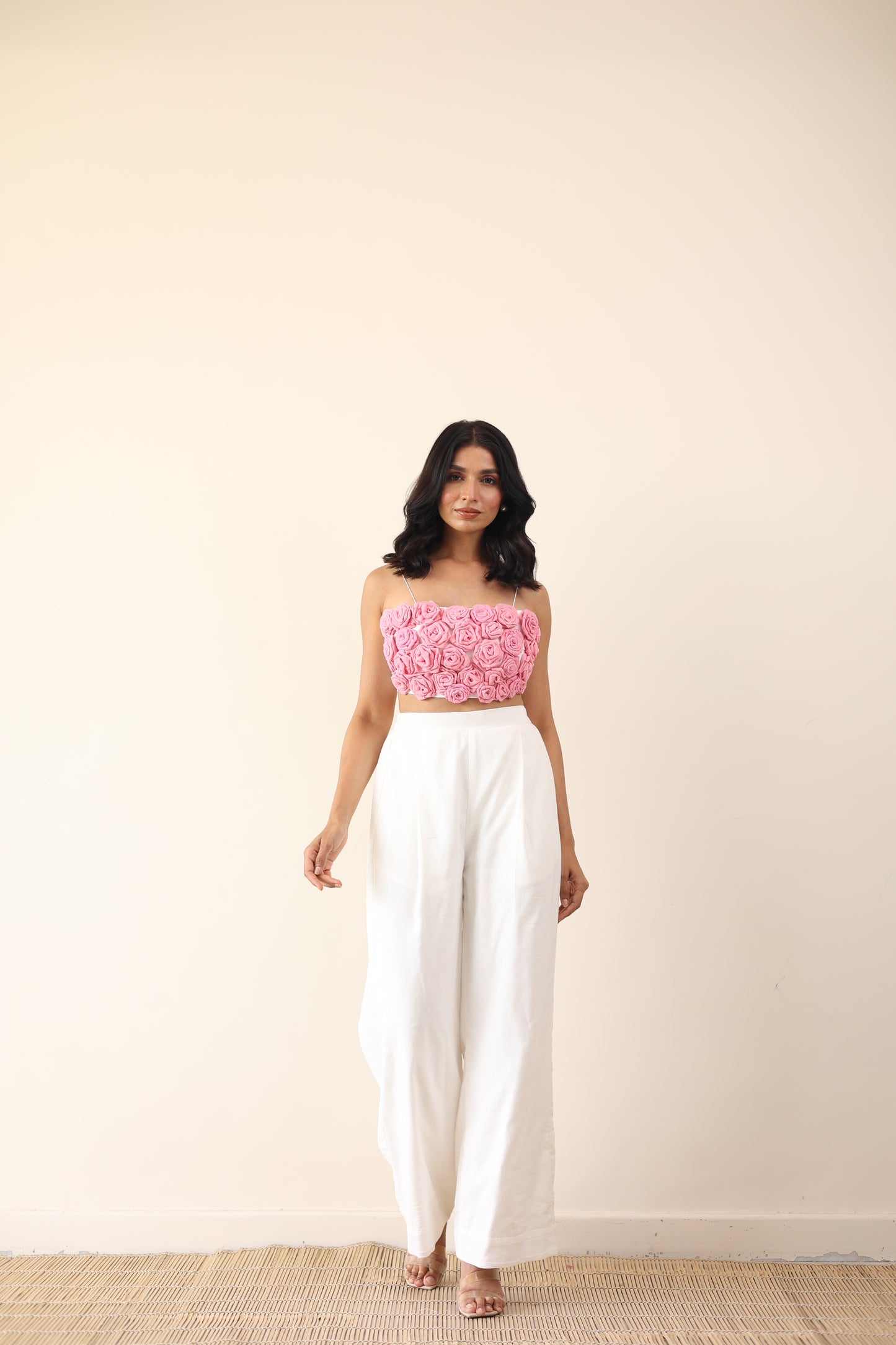 High waist pants with crop top