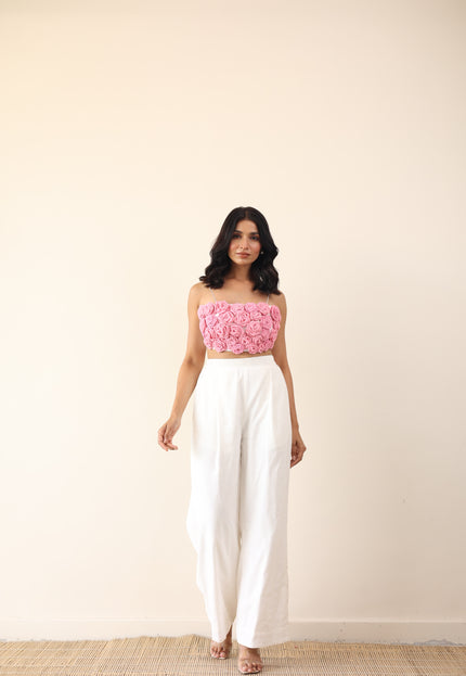 White floral crop top