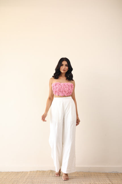 White floral crop top