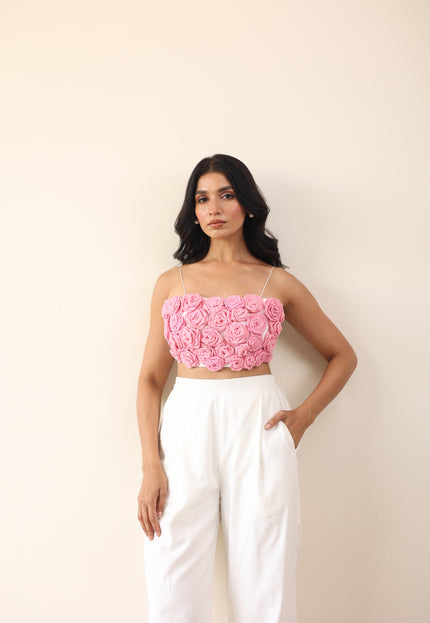High waist pants with crop top