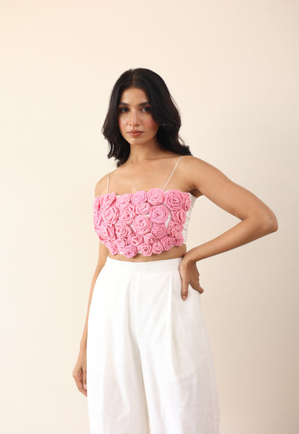 White floral crop top