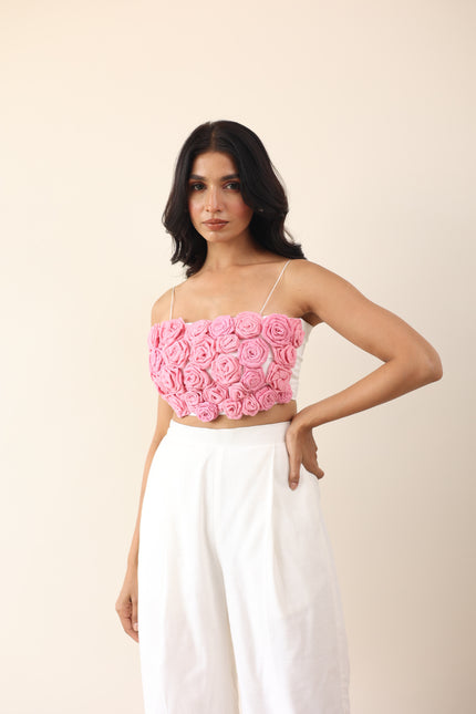 White floral crop top