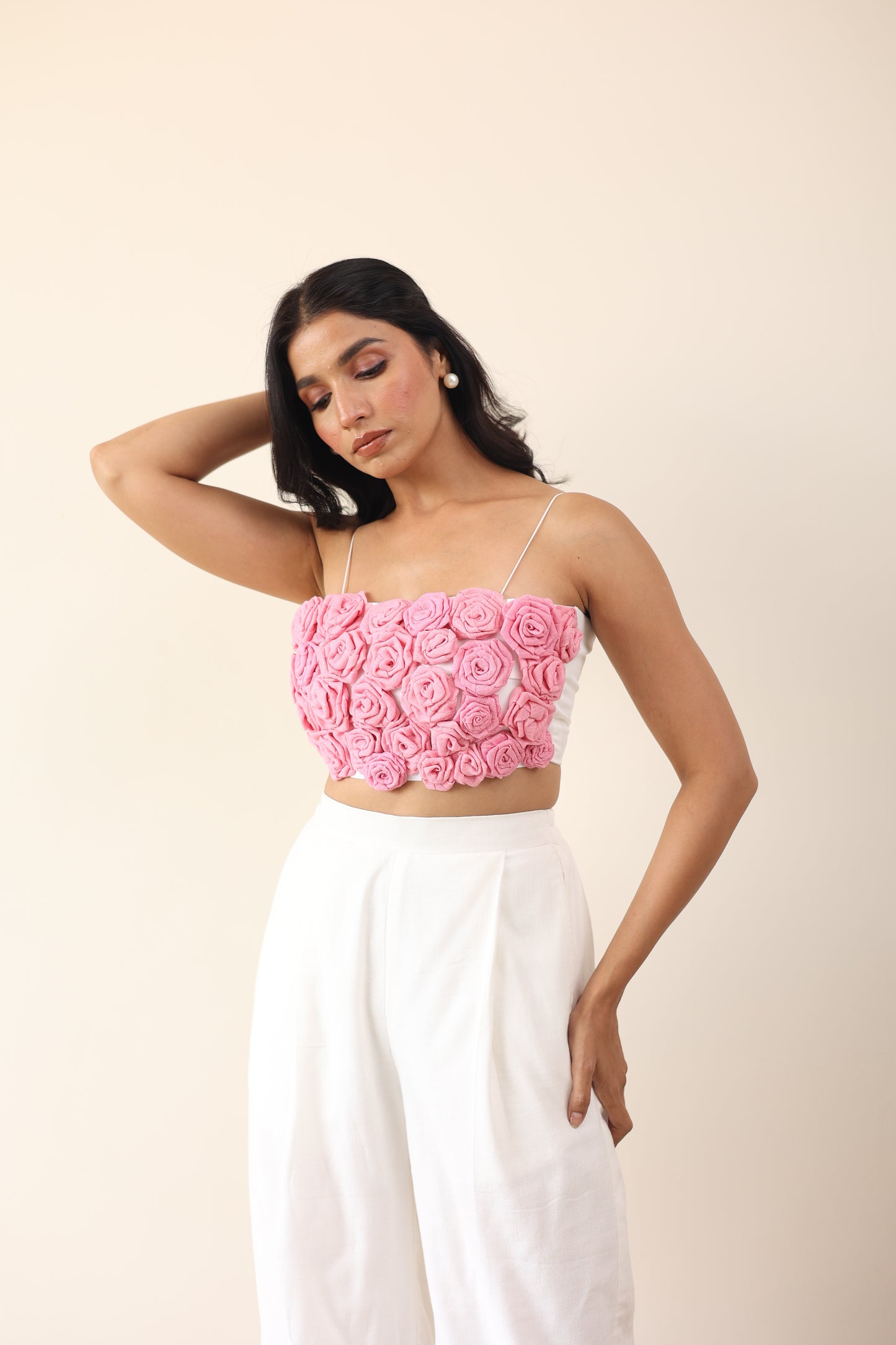 White flower crop top