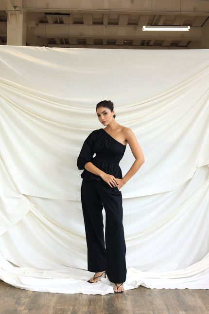 Black cotton trousers