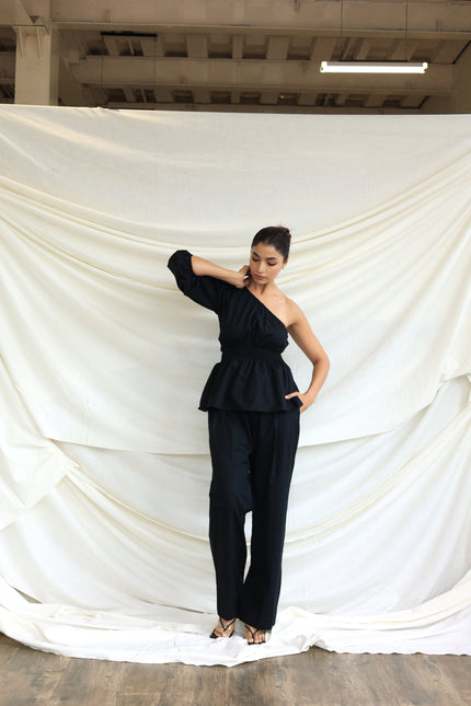 Black cotton trousers