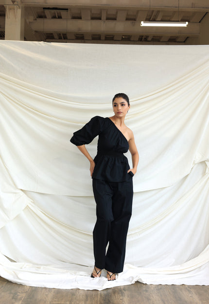 Black cotton trousers