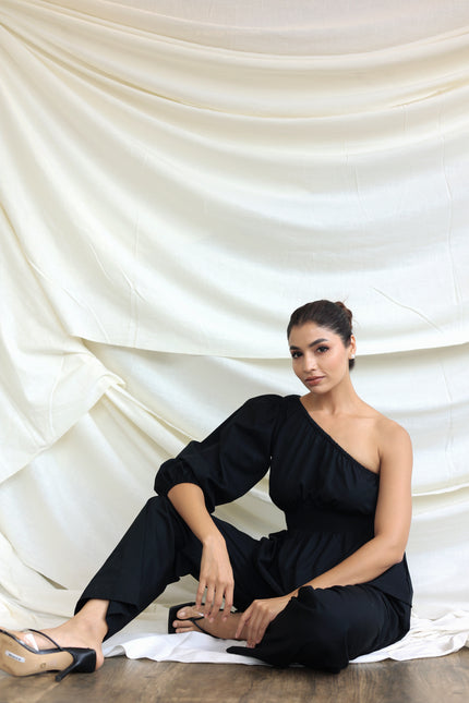 Black one shoulder top