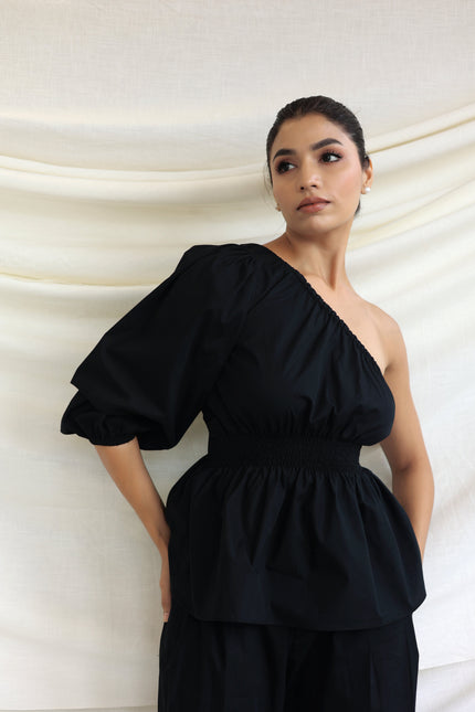 Black cotton trousers