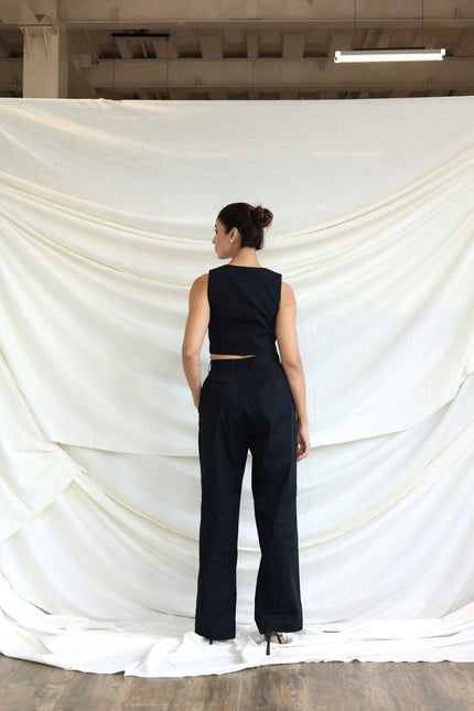 Black tailored waistcoat