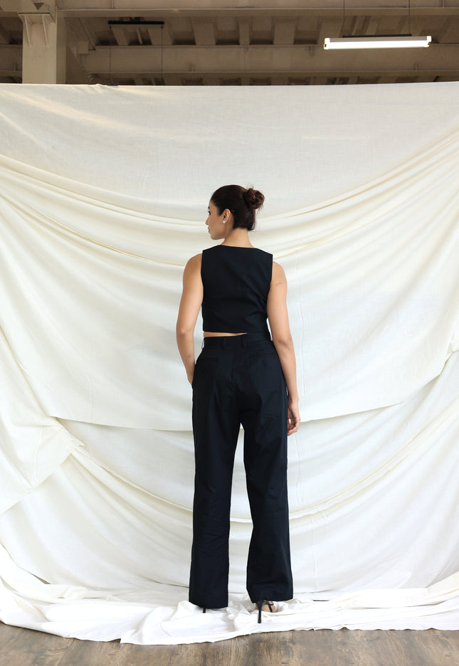 Black tailored waistcoat