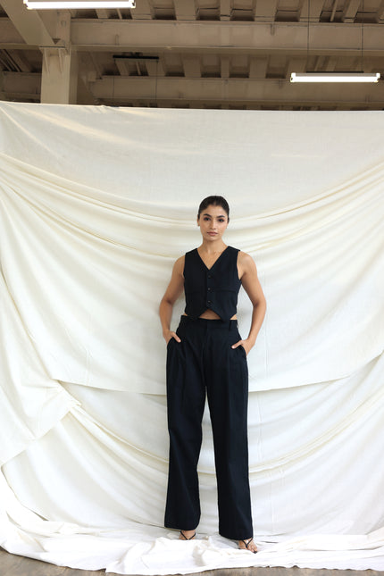 Black tailored waistcoat