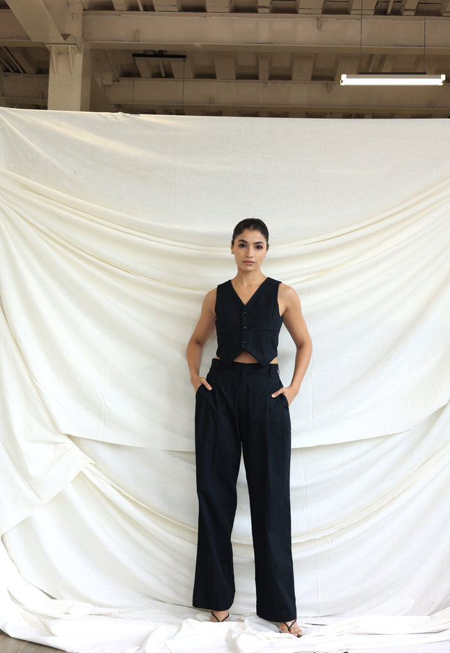 Black tailored waistcoat