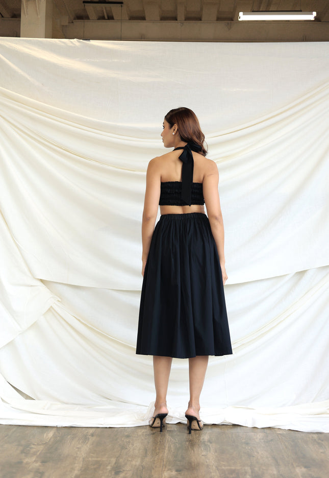 Black midi skirt