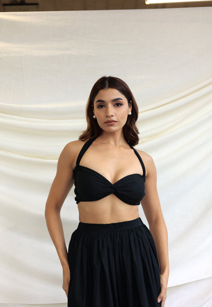 Black midi skirt