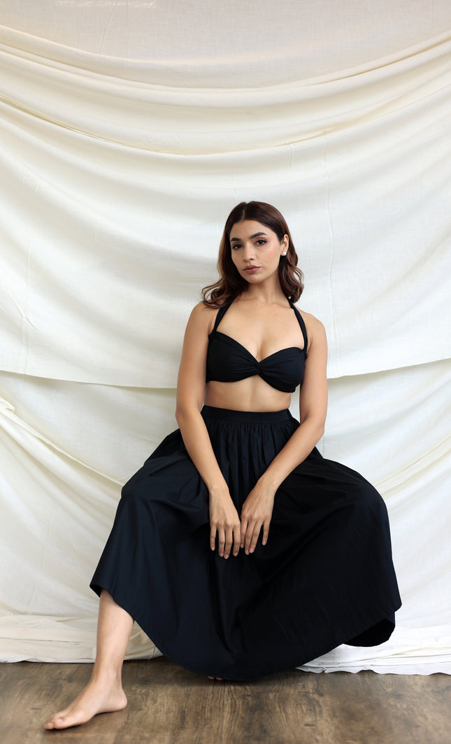 Black bandeau cotton top