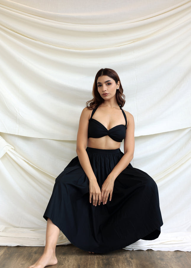 Black bandeau cotton top