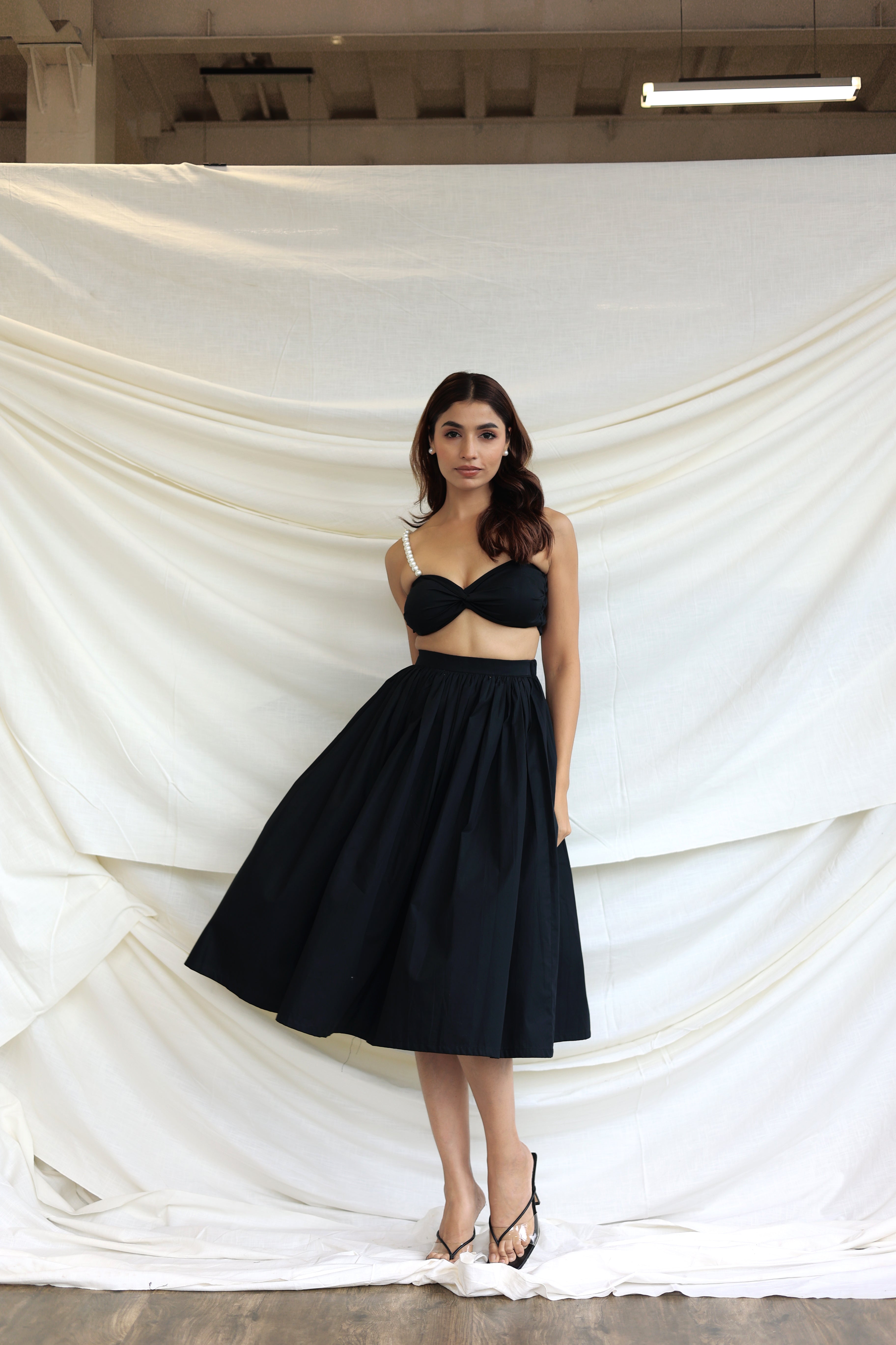 Black midi skirt outlet and top co ord