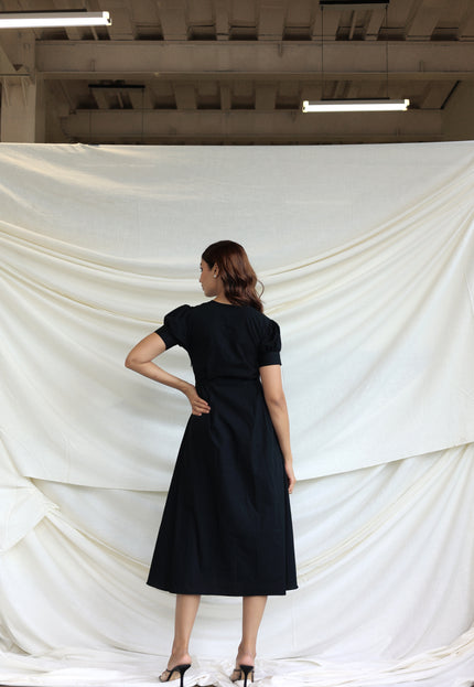 Black midi dress