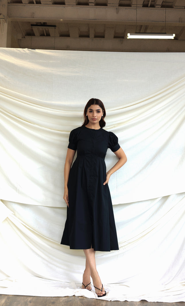 Black midi dress