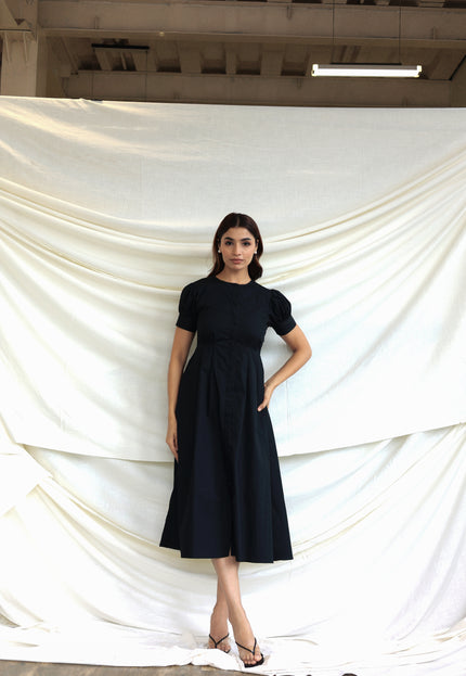 Black midi dress