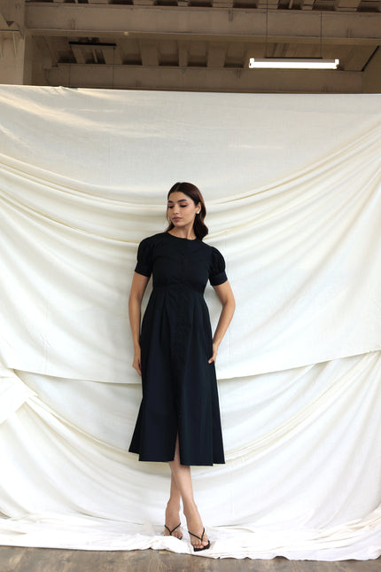Black midi dress