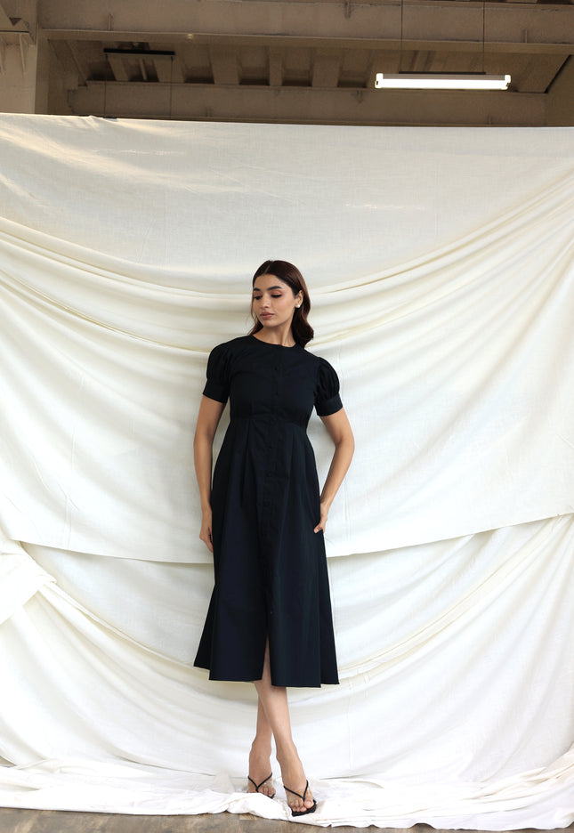 Black midi dress