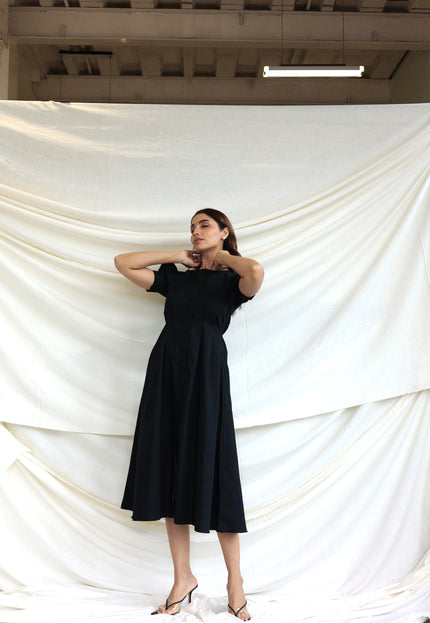 Black midi dress
